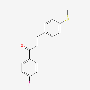 molecular formula C16H15FOS B1343443 4'-Fluoro-3-(4-thiomethylphenyl)propiophenone CAS No. 898781-18-5