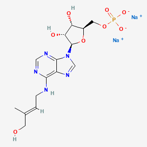 molecular formula C15H20N5Na2O8P B13434431 disodium;[(2R,3S,4R,5R)-3,4-dihydroxy-5-[6-[[(E)-4-hydroxy-3-methylbut-2-enyl]amino]purin-9-yl]oxolan-2-yl]methyl phosphate 