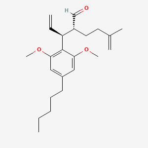molecular formula C23H34O3 B13434433 (R)-2-((S)-1-(2,6-Dimethoxy-4-pentylphenyl)allyl)-5-methylhex-5-enal 