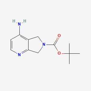 molecular formula C12H17N3O2 B13434472 tert-butyl4-amino-5H,6H,7H-pyrrolo[3,4-b]pyridine-6-carboxylate 