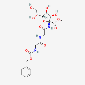 molecular formula C20H27N3O11 B13434487 methyl (2R,3S,4R,5R)-5-[(1R)-1,2-dihydroxyethyl]-3,4-dihydroxy-2-[[2-[[2-(phenylmethoxycarbonylamino)acetyl]amino]acetyl]amino]oxolane-2-carboxylate CAS No. 161086-37-9
