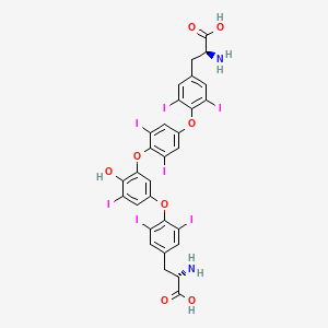 molecular formula C30H21I7N2O8 B13434488 (2S)-2-amino-3-[4-[3-[4-[4-[(2S)-2-amino-2-carboxyethyl]-2,6-diiodophenoxy]-2,6-diiodophenoxy]-4-hydroxy-5-iodophenoxy]-3,5-diiodophenyl]propanoic acid 