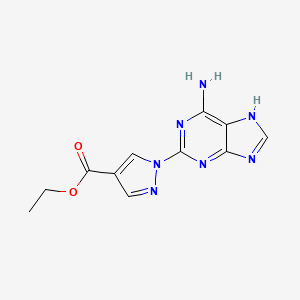 molecular formula C11H11N7O2 B13434516 Ethyl 1-(6-Amino-9H-purin-2-yl)-1H-pyrazole-4-carboxylate 