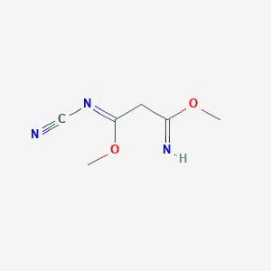 molecular formula C6H9N3O2 B13434646 N-Cyano-1,3-dimethoxy-1,3-propanediimine 