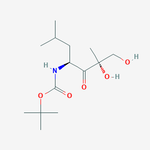 molecular formula C14H27NO5 B13434681 tert-butyl ((2R,4S)-1,2-dihydroxy-2,6-dimethyl-3-oxoheptan-4-yl)carbamate 