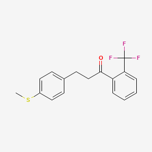 molecular formula C17H15F3OS B1343477 3-(4-Thiomethylphenyl)-2'-trifluoromethylpropiophenone CAS No. 898781-53-8
