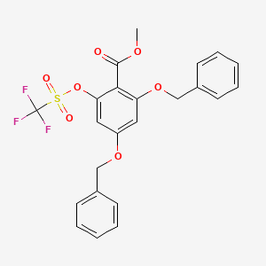 molecular formula C23H19F3O7S B13434774 Methyl 2,4-Dibenzyloxy-6-[(trifluoromethanesulfonyl)oxy]benzoate 