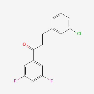 molecular formula C15H11ClF2O B1343478 3-(3-氯苯基)-3',5'-二氟丙酮 CAS No. 898787-46-7