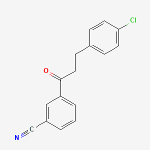 molecular formula C16H12ClNO B1343479 3-(4-氯苯基)-3'-氰基丙酮 CAS No. 898787-68-3