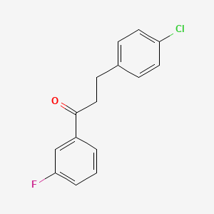 molecular formula C15H12ClFO B1343480 3-(4-Chlorophenyl)-3'-fluoropropiophenone CAS No. 898787-91-2