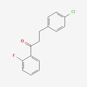 molecular formula C15H12ClFO B1343481 3-(4-Chlorophenyl)-2'-fluoropropiophenone CAS No. 898788-23-3