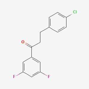 molecular formula C15H11ClF2O B1343482 3-(4-Chlorophenyl)-3',5'-difluoropropiophenone CAS No. 898788-49-3