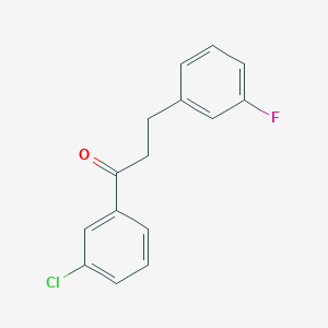 molecular formula C15H12ClFO B1343483 3'-氯-3-(3-氟苯基)丙酮 CAS No. 898789-08-7
