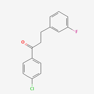 molecular formula C15H12ClFO B1343484 4'-Chloro-3-(3-fluorophenyl)propiophenone CAS No. 898789-11-2