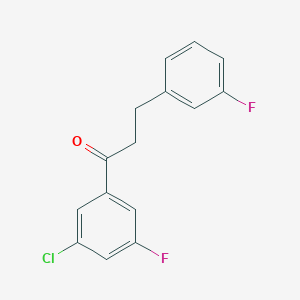 molecular formula C15H11ClF2O B1343485 3'-Chloro-5'-fluoro-3-(3-fluorophenyl)propiophenone CAS No. 898767-53-8
