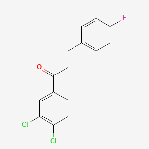 molecular formula C15H11Cl2FO B1343487 3',4'-Dichloro-3-(4-fluorophenyl)propiophenone CAS No. 898768-74-6
