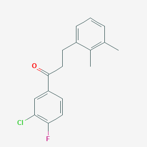 molecular formula C17H16ClFO B1343489 3'-Chloro-3-(2,3-dimethylphenyl)-4'-fluoropropiophenone CAS No. 898792-95-5