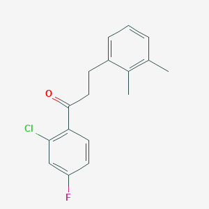 molecular formula C17H16ClFO B1343490 2'-Chloro-3-(2,3-dimethylphenyl)-4'-fluoropropiophenone CAS No. 898793-16-3