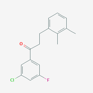 molecular formula C17H16ClFO B1343491 3'-氯-3-(2,3-二甲基苯基)-5'-氟丙酮 CAS No. 898793-19-6