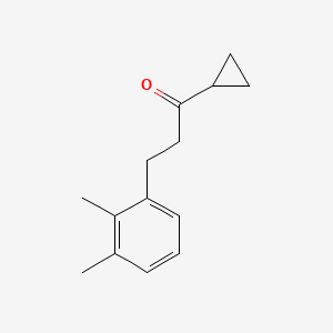 molecular formula C14H18O B1343493 Cyclopropyl 2-(2,3-dimethylphenyl)ethyl ketone CAS No. 898793-43-6