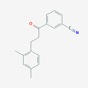 molecular formula C18H17NO B1343494 3'-Cyano-3-(2,4-dimethylphenyl)propiophenone CAS No. 898793-67-4