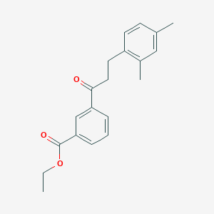 molecular formula C20H22O3 B1343497 3'-Carboethoxy-3-(2,4-dimethylphenyl)propiophenone CAS No. 898793-73-2