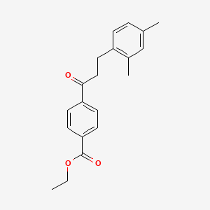 molecular formula C20H22O3 B1343498 4'-Carboethoxy-3-(2,4-dimethylphenyl)propiophenone CAS No. 898793-76-5