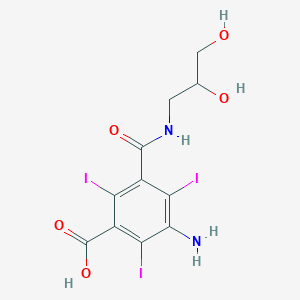 molecular formula C11H11I3N2O5 B134350 5-Amino-N-(2,3-dihydroxypropyl)-2,4,6-triiodoisophthalamide Acid CAS No. 111453-32-8