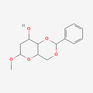 molecular formula C14H18O5 B13435020 6-Methoxy-2-phenyl-4,4a,6,7,8,8a-hexahydropyrano[3,2-d][1,3]dioxin-8-ol CAS No. 52612-68-7