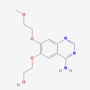 molecular formula C13H17N3O4 B13435037 2-[4-Amino-7-(2-methoxyethoxy)quinazolin-6-yl]oxyethanol 