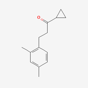molecular formula C14H18O B1343505 环丙基 2-(2,4-二甲苯基)乙基酮 CAS No. 898794-64-4