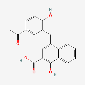 molecular formula C20H16O5 B13435061 4-(5-Acetyl-2-hydroxybenzyl)-1-hydroxy-2-naphthoic acid 