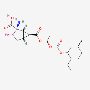 molecular formula C21H32FNO7 B13435070 (1S,2S,3S,5R,6S)-2-amino-3-fluoro-6-[(1S)-1-[(1R,5R)-5-methyl-2-propan-2-ylcyclohexyl]oxycarbonyloxyethoxy]carbonylbicyclo[3.1.0]hexane-2-carboxylic acid 