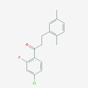 molecular formula C17H16ClFO B1343508 4'-Chloro-3-(2,5-dimethylphenyl)-2'-fluoropropiophenone CAS No. 898753-94-1