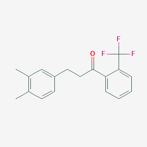 molecular formula C18H17F3O B1343512 3-(3,4-Dimethylphenyl)-2'-trifluoromethylpropiophenone CAS No. 898779-61-8
