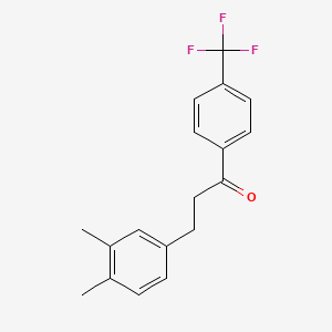 molecular formula C18H17F3O B1343514 3-(3,4-Dimethylphenyl)-4'-trifluoromethylpropiophenone CAS No. 898779-65-2