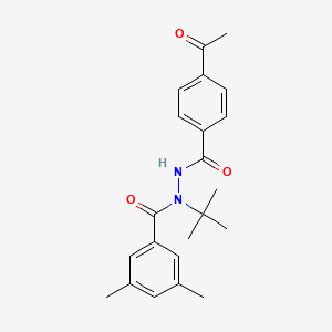 molecular formula C22H26N2O3 B13435142 N'-(4-acetylbenzoyl)-N-tert-butyl-3,5-dimethylbenzohydrazide 