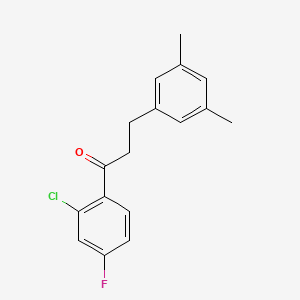 molecular formula C17H16ClFO B1343517 2'-氯-3-(3,5-二甲苯基)-4'-氟丙酮 CAS No. 898780-92-2