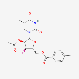 molecular formula C20H21FN2O7 B13435178 Bz(4-Me)(-5)Ribf2Ac3F(b)-thymin-1-yl 