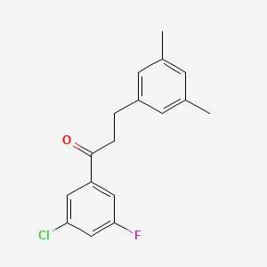 molecular formula C17H16ClFO B1343518 3'-Chloro-3-(3,5-dimethylphenyl)-5'-fluoropropiophenone CAS No. 898780-94-4