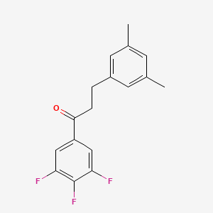 B1343519 3-(3,5-Dimethylphenyl)-3',4',5'-trifluoropropiophenone CAS No. 898781-19-6