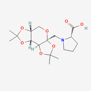 molecular formula C17H27NO7 B13435199 (2S)-1-[[(1R,2S,6S,9R)-4,4,11,11-tetramethyl-3,5,7,10,12-pentaoxatricyclo[7.3.0.02,6]dodecan-6-yl]methyl]pyrrolidine-2-carboxylic acid 