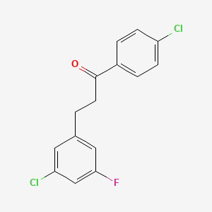 molecular formula C15H11Cl2FO B1343520 4'-Chloro-3-(3-chloro-5-fluorophenyl)propiophenone CAS No. 898750-55-5
