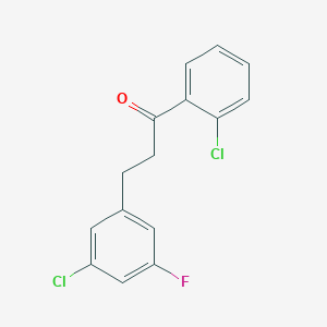 molecular formula C15H11Cl2FO B1343521 2'-Chloro-3-(3-chloro-5-fluorophenyl)propiophenone CAS No. 898750-91-9