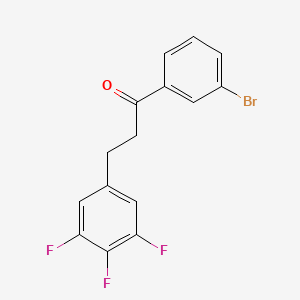 molecular formula C15H10BrF3O B1343529 3'-溴-3-(3,4,5-三氟苯基)丙酮 CAS No. 898777-86-1