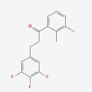 molecular formula C17H15F3O B1343530 2',3'-Dimethyl-3-(3,4,5-trifluorophenyl)propiophenone CAS No. 898777-98-5