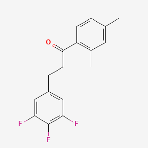 molecular formula C17H15F3O B1343531 1-(2,4-Dimethylphenyl)-3-(3,4,5-trifluorophenyl)propan-1-one CAS No. 898778-00-2