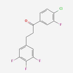 molecular formula C15H9ClF4O B1343532 4'-CHLORO-3'-FLUORO-3-(3,4,5-TRIFLUOROPHENYL)PROPIOPHENONE CAS No. 898778-18-2