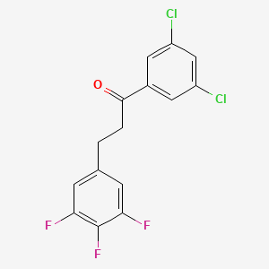 molecular formula C15H9Cl2F3O B1343533 1-(3,5-Dichlorophenyl)-3-(3,4,5-trifluorophenyl)propan-1-one CAS No. 898778-60-4