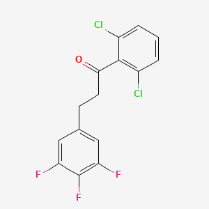 molecular formula C15H9Cl2F3O B1343534 2',6'-Dichloro-3-(3,4,5-trifluorophenyl)propiophenone CAS No. 898778-70-6
